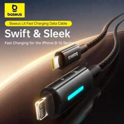 Baseus Lit Button-Control Fast Charging Data Cable USB-C to iP 20W