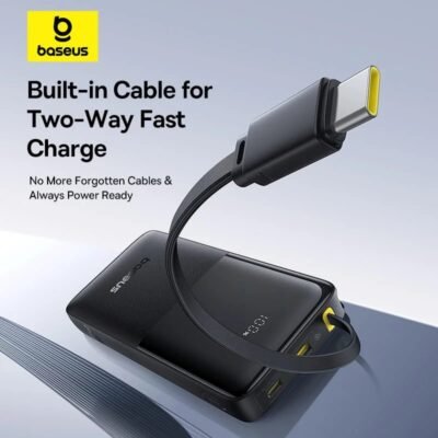 Baseus Bipow 2 Power Bank With Built-In USB-C Cable 10000mah 20W