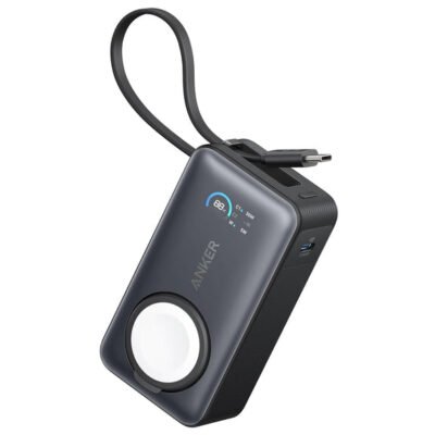 Anker MagGo Powerbank 10,000mah, 35w, For Apple Watch with Built-In Usb-C Cable