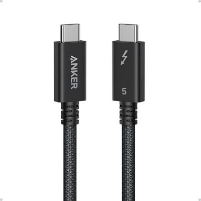 Anker Prime Thunderbolt 5 Cable (3.3ft, 80Gbps, 240w) 80Gps Data Transfer Up-To 120Gbps Bandwidth, Supports 8k Dual Displays - Black