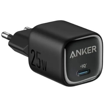 Anker 25W Usb‑C Fast Charger Compact size, PowerIQ 3.0 & PPS for Super Fast Charging, 2-Pin – Black