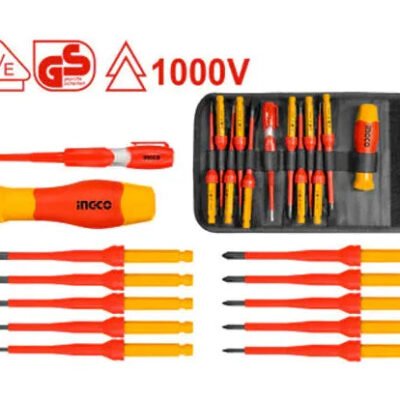 INGCO HKISD1201 12 Pcs Interchangeable Insulated Screwdriver Set