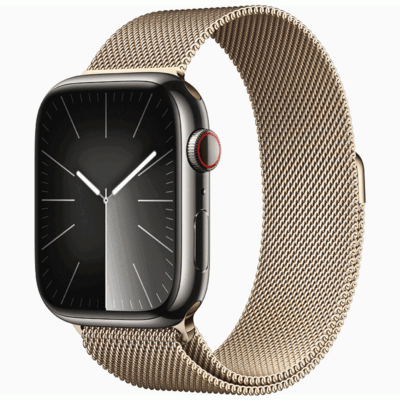 Apple Watch Series 9 45mm Stainless Steel Case with Milanese Loop
