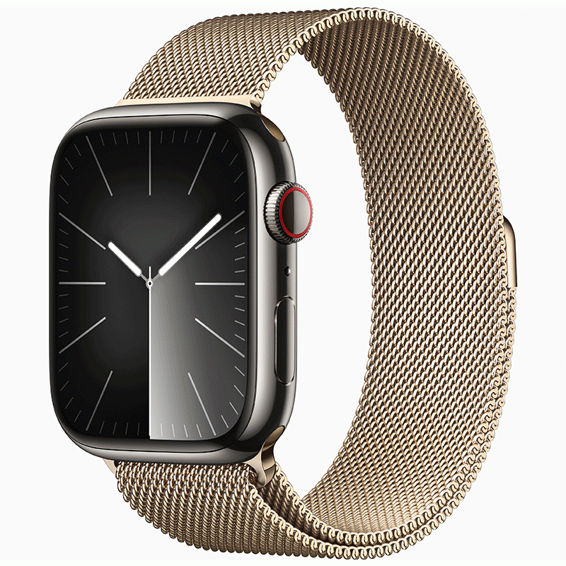 Apple Watch Series 9 45mm Stainless Steel Case with Milanese Loop