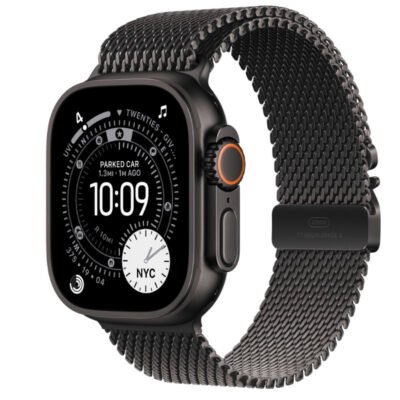 Apple Watch Ultra 3 49mm Black Titanium Milanese Loop