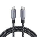 Anker Prime 240W USB C to USB C Fast Charging Cord with Upcycled-Braided Nylon (6ft) - Black