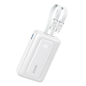 Anker Zolo Power Bank 10000mAh 35W Dual USB-C Cables - White
