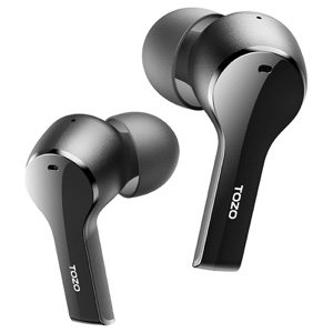 TOZO T9S 2022 Version True Wireless Earbuds 4 Mic Environmental Noise Canceling, Bluetooth 5.3 IPX7 Waterproof Built-in Mic Headset - Black
