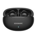 SOUNARC Q1 True Wireless Bluetooth Earphone, Quad mics Clear Call Earbuds, Shaking Bass AirPods, Touch Control - Black