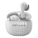 HiFuture SonicBliss True Wireless Earbuds Bluetooth 5.3, Smooth Bass, 4 Microphones 30 Hr Battery - White