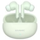 SOUNARC Q1 True Wireless Bluetooth Earphone, Quad mics Clear Call Earbuds, Shaking Bass AirPods, Touch Control – Green