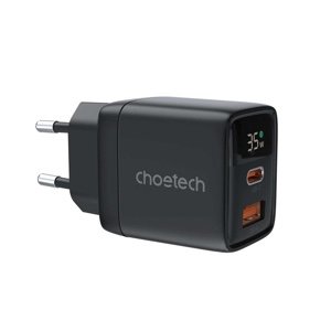 Choetech PD35W USB-C & USB-A GaN Charger with display – PD6052 – Black