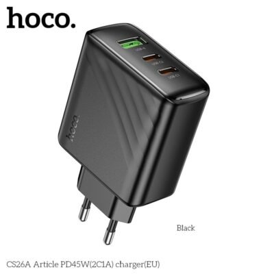 HOCO CS26A Article PD45W 3-Port (2C1A) Fast Charger (EU)