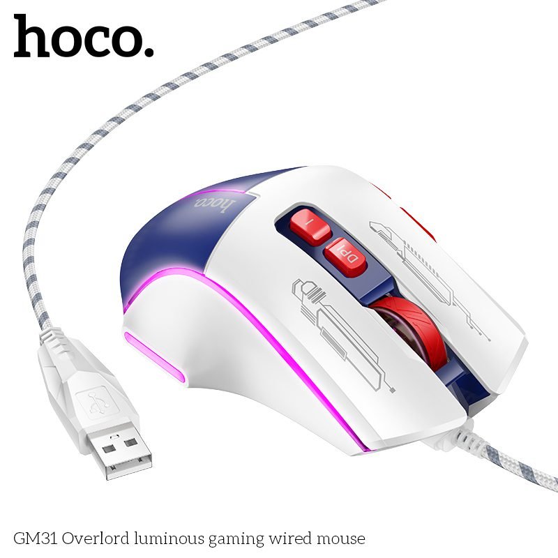 HOCO GM31 Overlord Gaming Wired Optical Mouse - Image 4