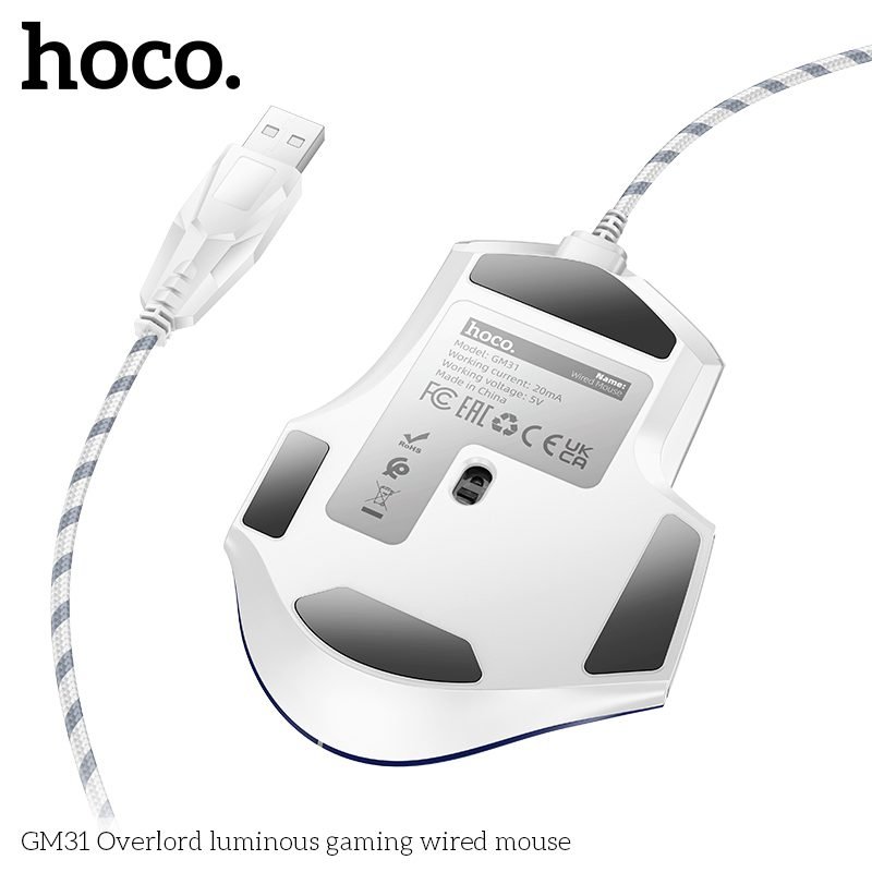 HOCO GM31 Overlord Gaming Wired Optical Mouse - Image 3