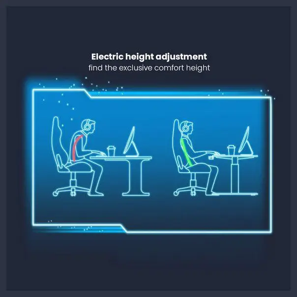 MXG MGD-01R RGB Electric Sit-Stand Desk, White - Image 7