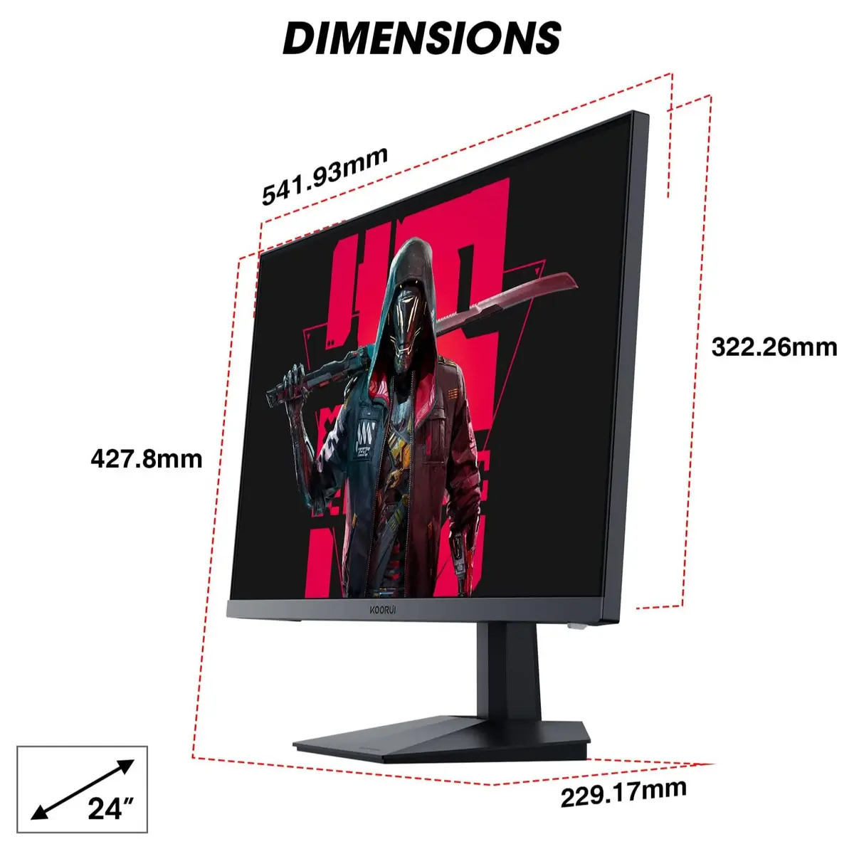 KOORUI 24E3 Gaming Monitor 23.8 Inch FHD IPS 165Hz 1ms - Image 2