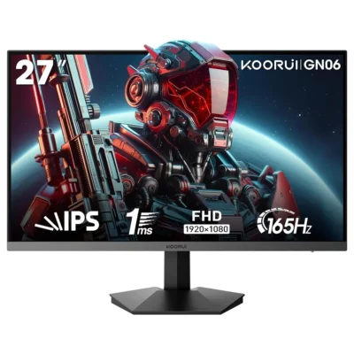 KOORUI GN06 Gaming Monitor 27 Inch FHD 180Hz IPS 1ms DCI-P3 90% Adaptive Sync Black