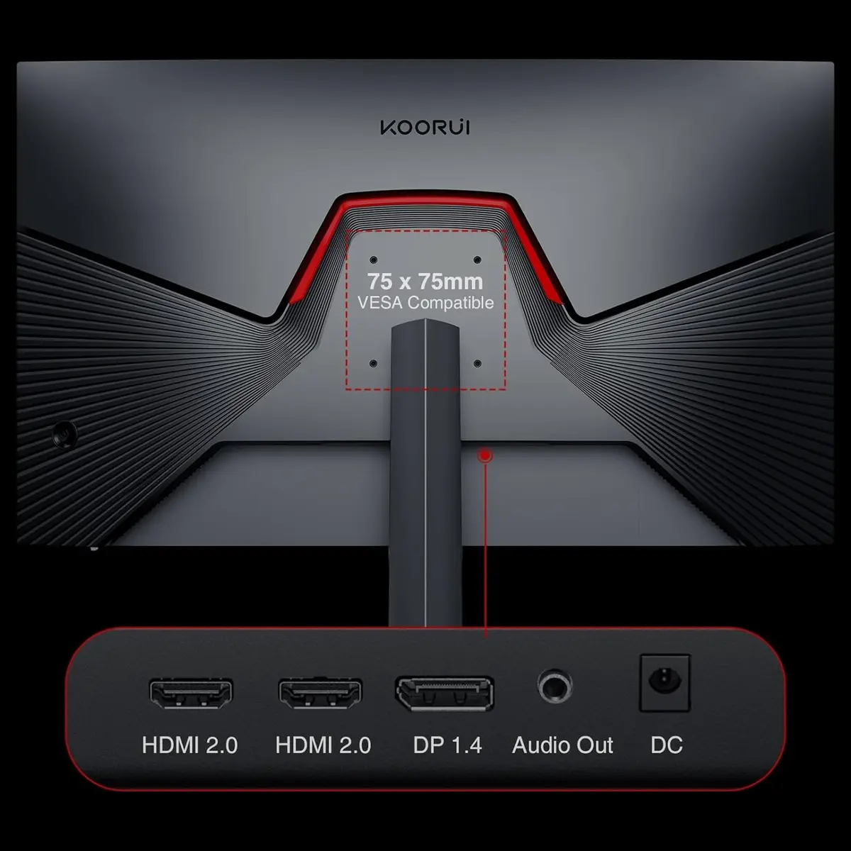 KOORUI GN06 Gaming Monitor 27 Inch FHD 180Hz IPS 1ms DCI-P3 90% Adaptive Sync Black - Image 3