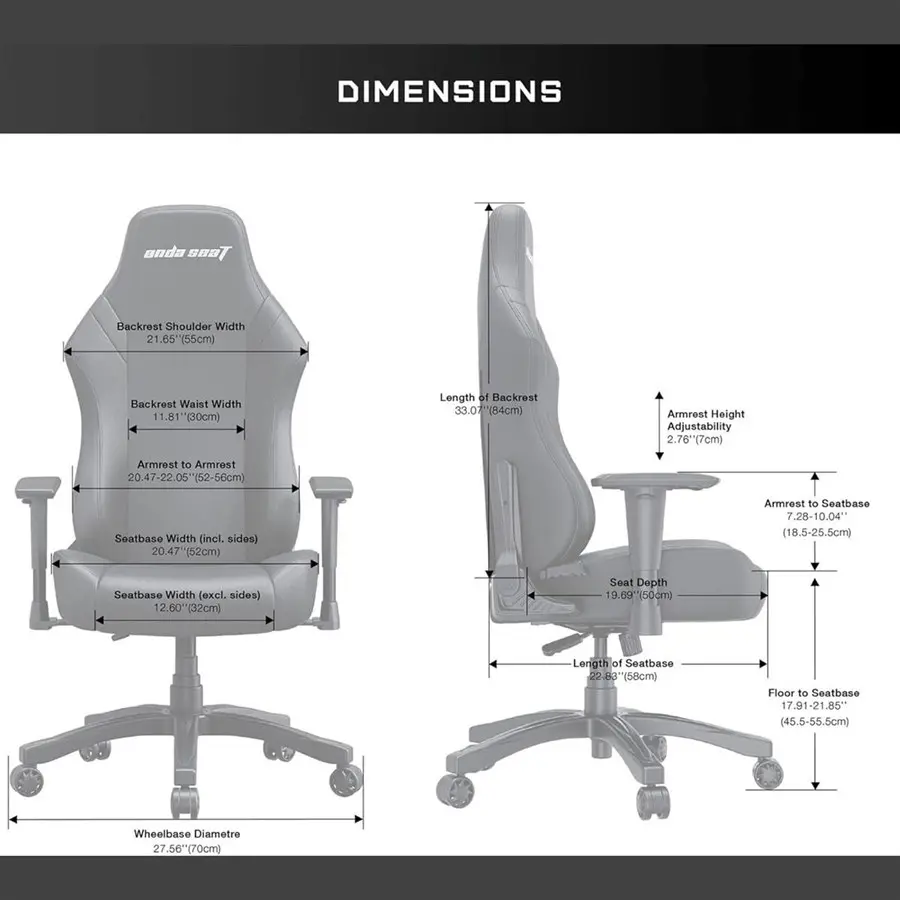 Anda Seat Luna Large Gaming Chair, Ergonomic Reclining Design, PVC Leather, Heavy Duty Neck and Back Support, Rocking Function, Black and Red, - Image 3