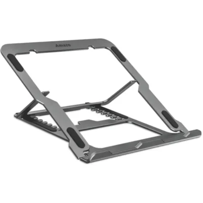Amaze A535 Aluminum Alloy Foldable Laptop And Tablet Riser, Thin Portable Stand, 8-Step Height Adjustment, For Laptops Till 15.6 Inch