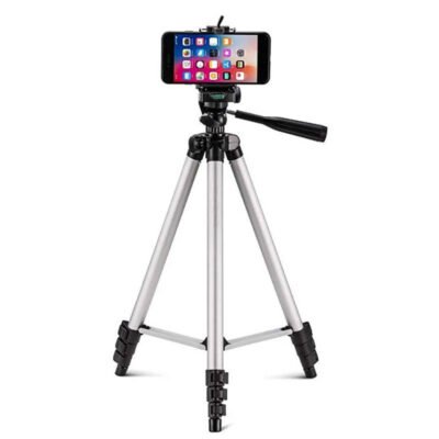 Aluminium Tripod Stand Adjustable Portable 4.5 Feet With Carry Case and Mobile Phone Holder