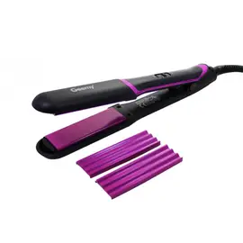 Geemy GM-2859 Hair Straightener And Crimper 2in1 Changeable Plate
