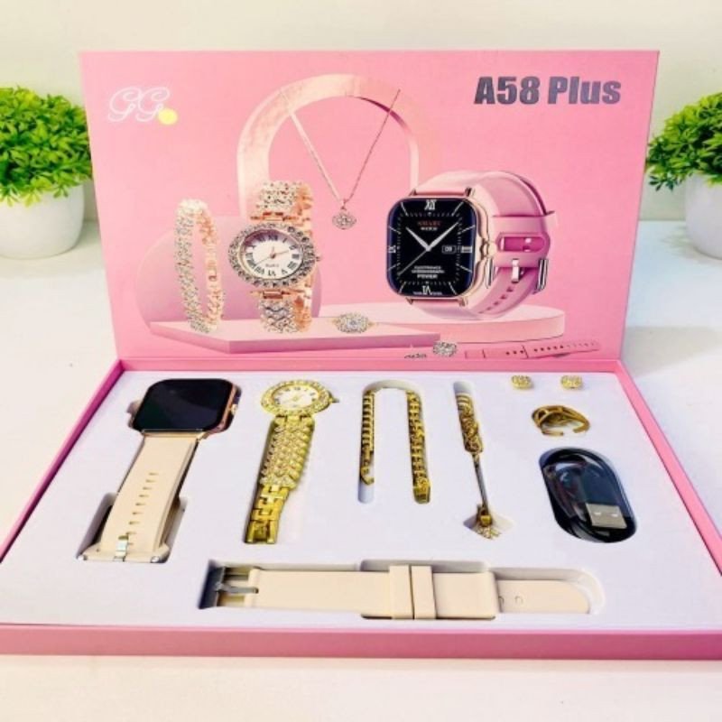 A58 Plus Smart Watch Stainless Steel with Bracelet